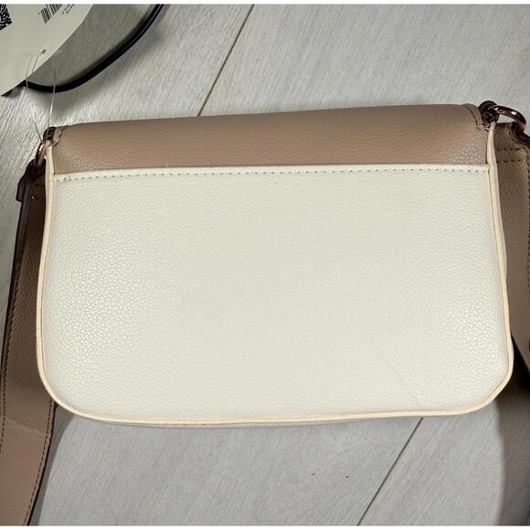 NWT Anne Klein Two-Tone Tan Flap Crossbody Bag - Picture 2 of 9
